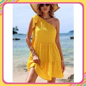 One Shoulder Sleeveless Summer Dress– Size M